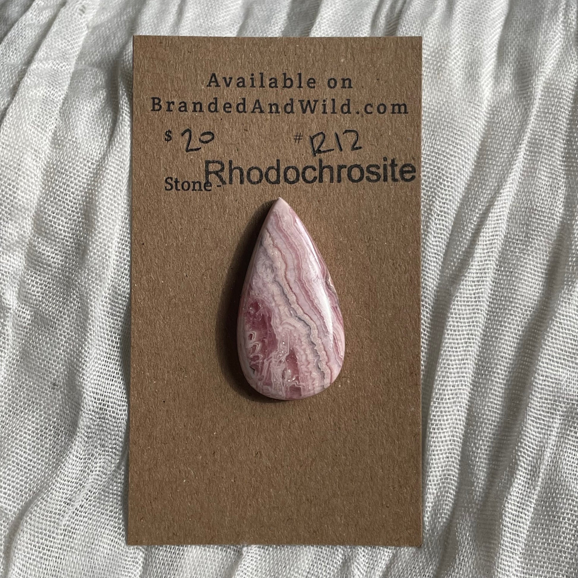 Rhodochrosite Cabochon - R12 DDE8DC60-24A2-4F8E-9AA6-64C696627733 Brandedandwild.com