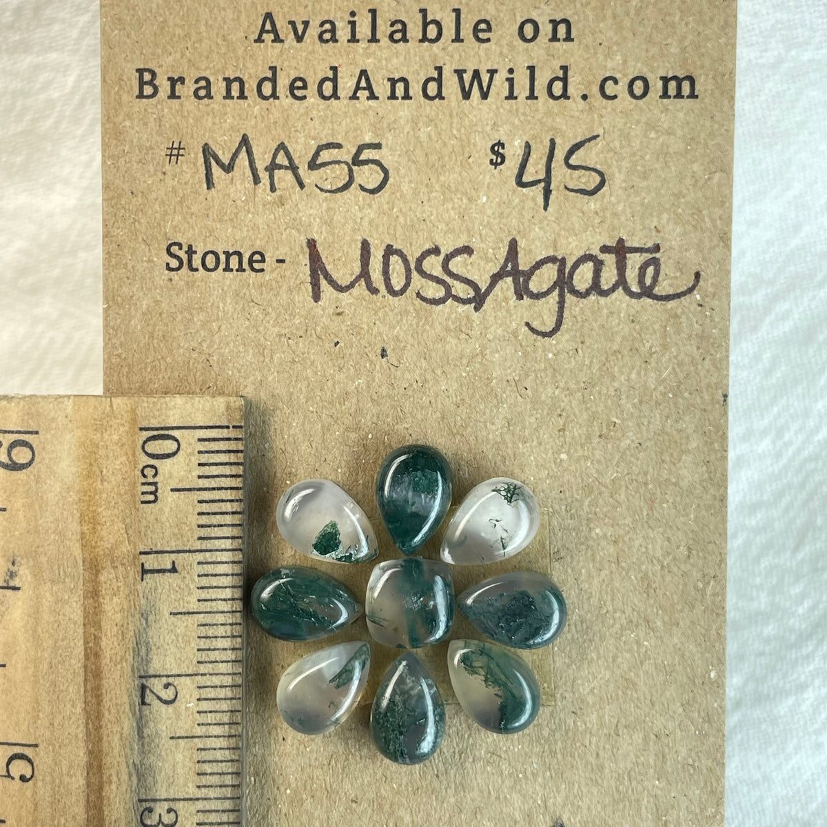 Moss Agate Cabochon - MA55 DDFE6BC3-0F9C-4689-B243-5B3311314403 Brandedandwild.com