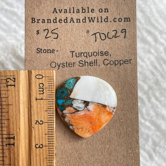 Turquoise, Oystershell, Copper Cabochon - TOC29 DE18978C-684E-4C1B-9922-0ABB17E6BFCE Brandedandwild.com