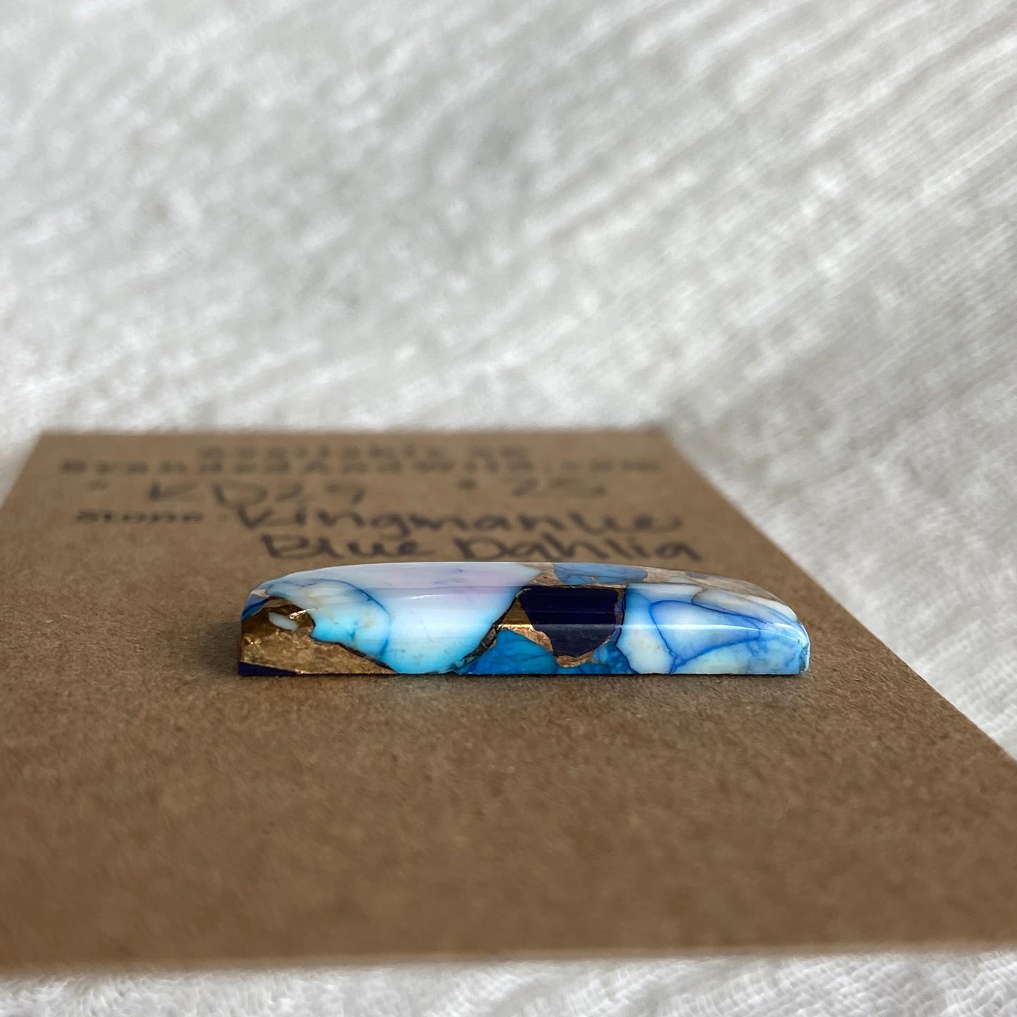 Kingman Ice Blue Dahlia Cabochon - KD29
