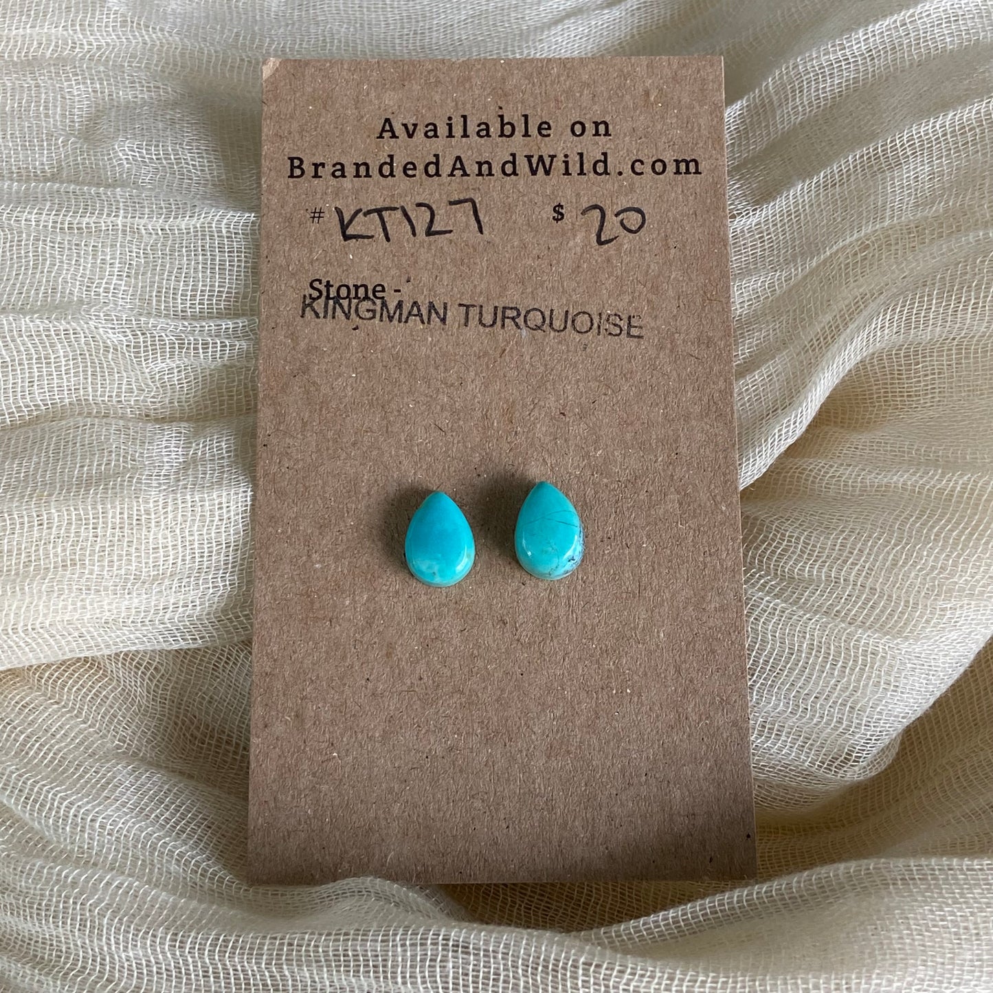 Kingman Turquoise Cabochon - KT127 DE6AB48C-4DBB-461D-95A3-62A4AF4C66E9 Brandedandwild.com