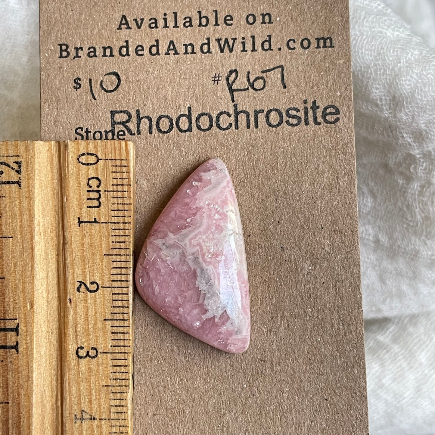 Rhodochrosite Cabochon - R67 DE6C0BD7-2D74-49C0-8529-087E829309D1 Brandedandwild.com