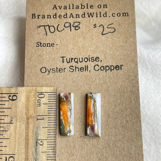 Turquoise, Oyster Shell, Copper Cabochon - TOC98 DE6D074E-75F5-449E-AC0F-C9359C8AC858 Brandedandwild.com
