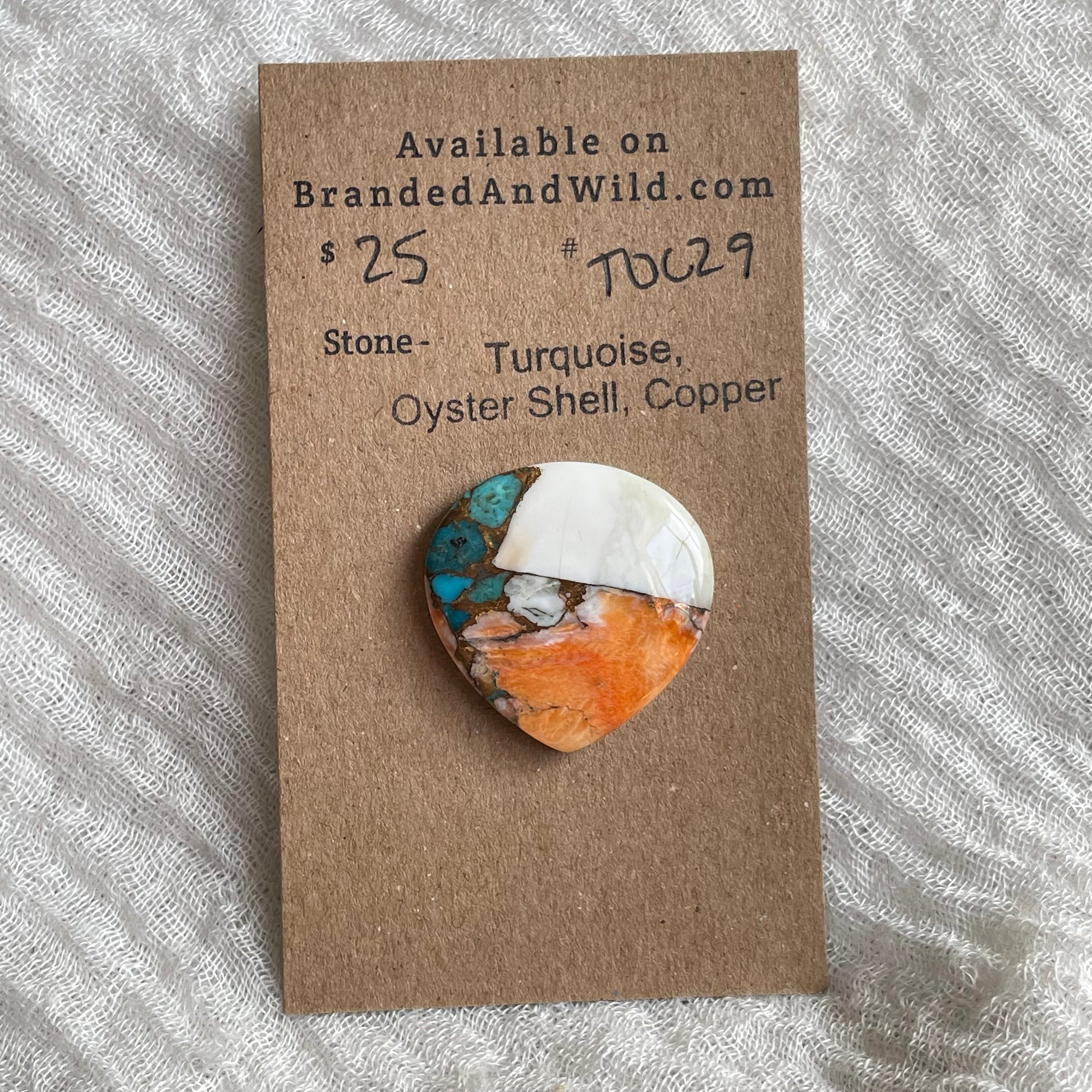 Turquoise, Oystershell, Copper Cabochon - TOC29 DE851755-6A6D-4134-9A21-10BA9E83ECB0 Brandedandwild.com
