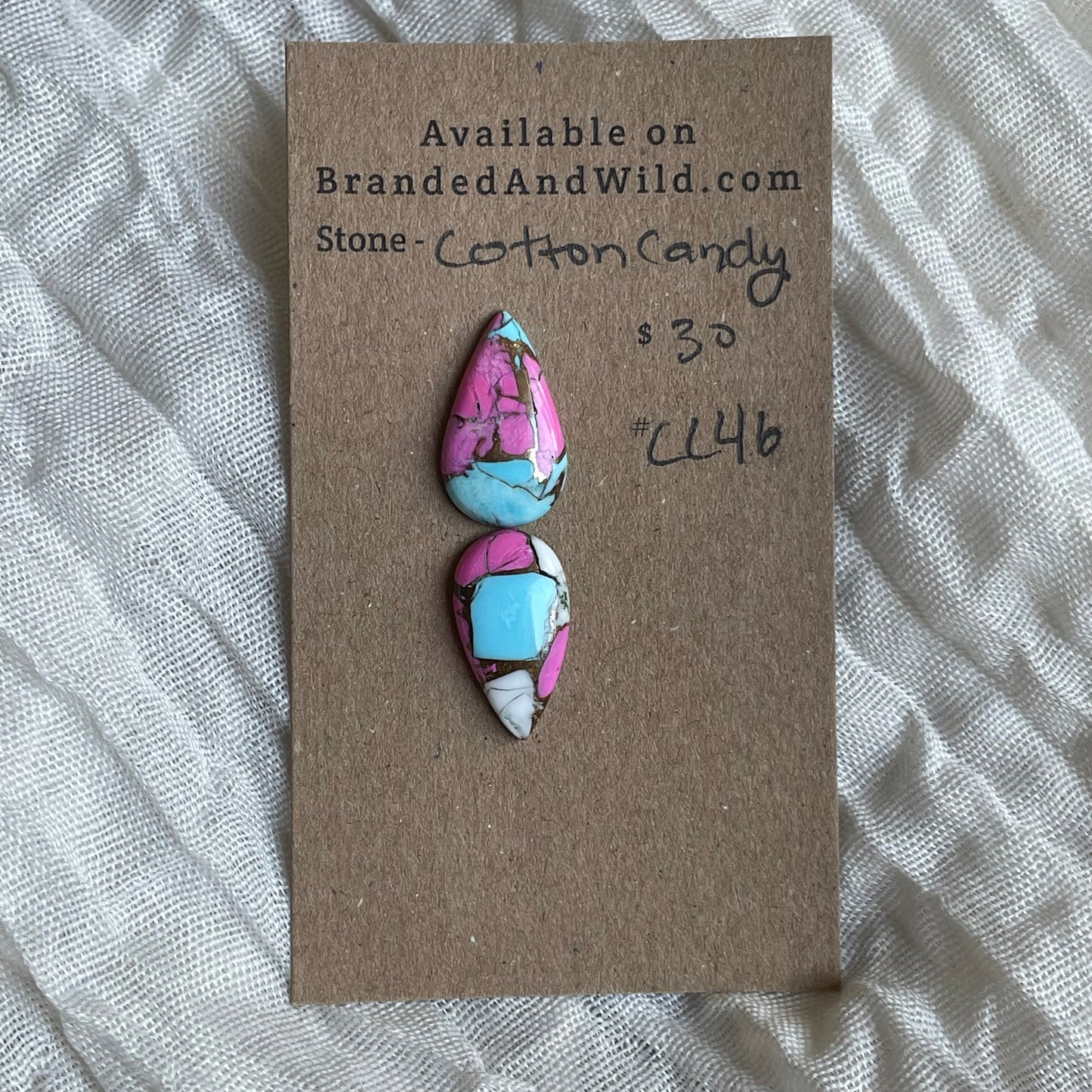 Cotton Candy Cabochon - CC46 DEACE602-EB16-44EE-94A5-A93F3A156BF4 Brandedandwild.com