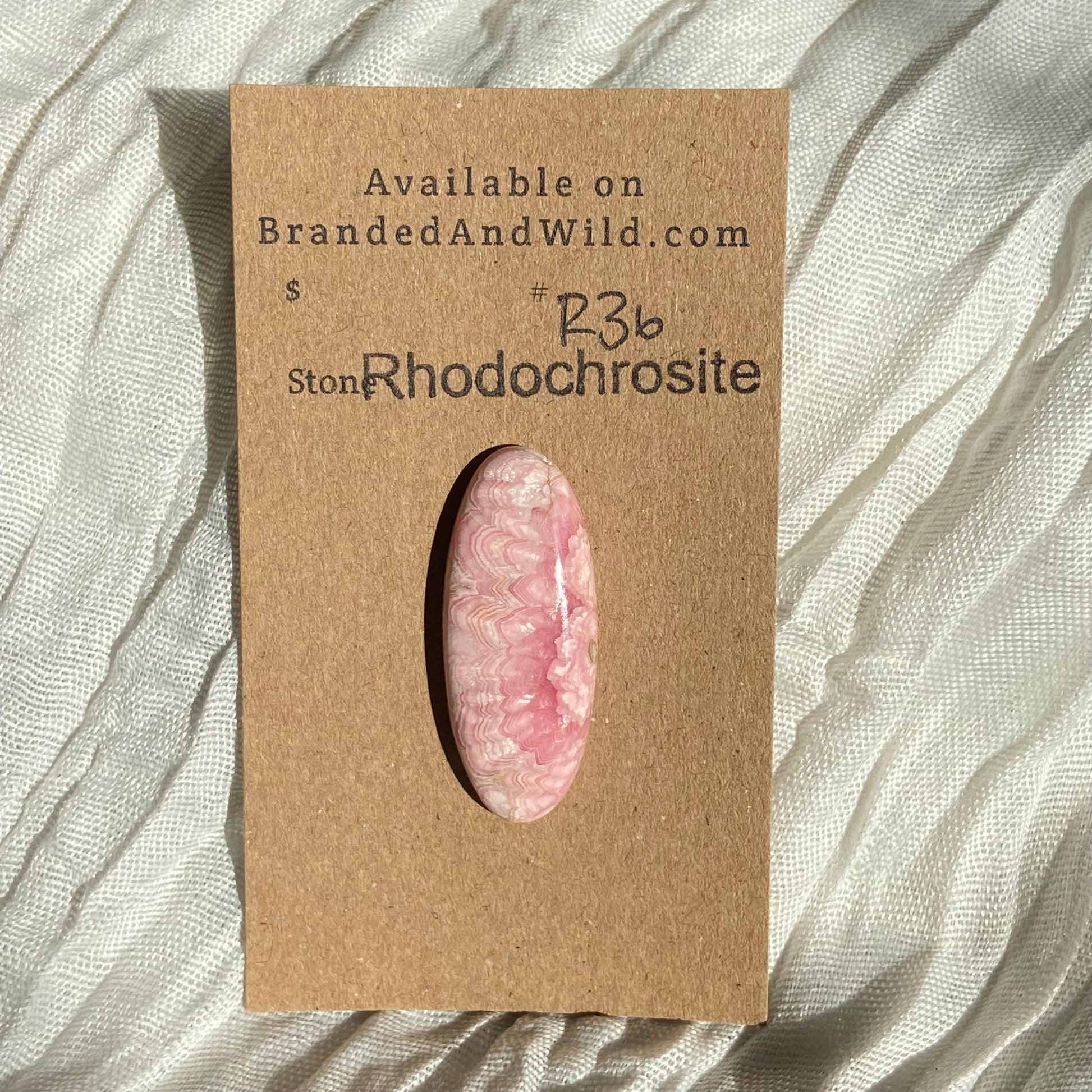 Rhodochrosite Cabochon - R36 DEAFE59B-7691-4B3E-9044-D8524071B356 Brandedandwild.com