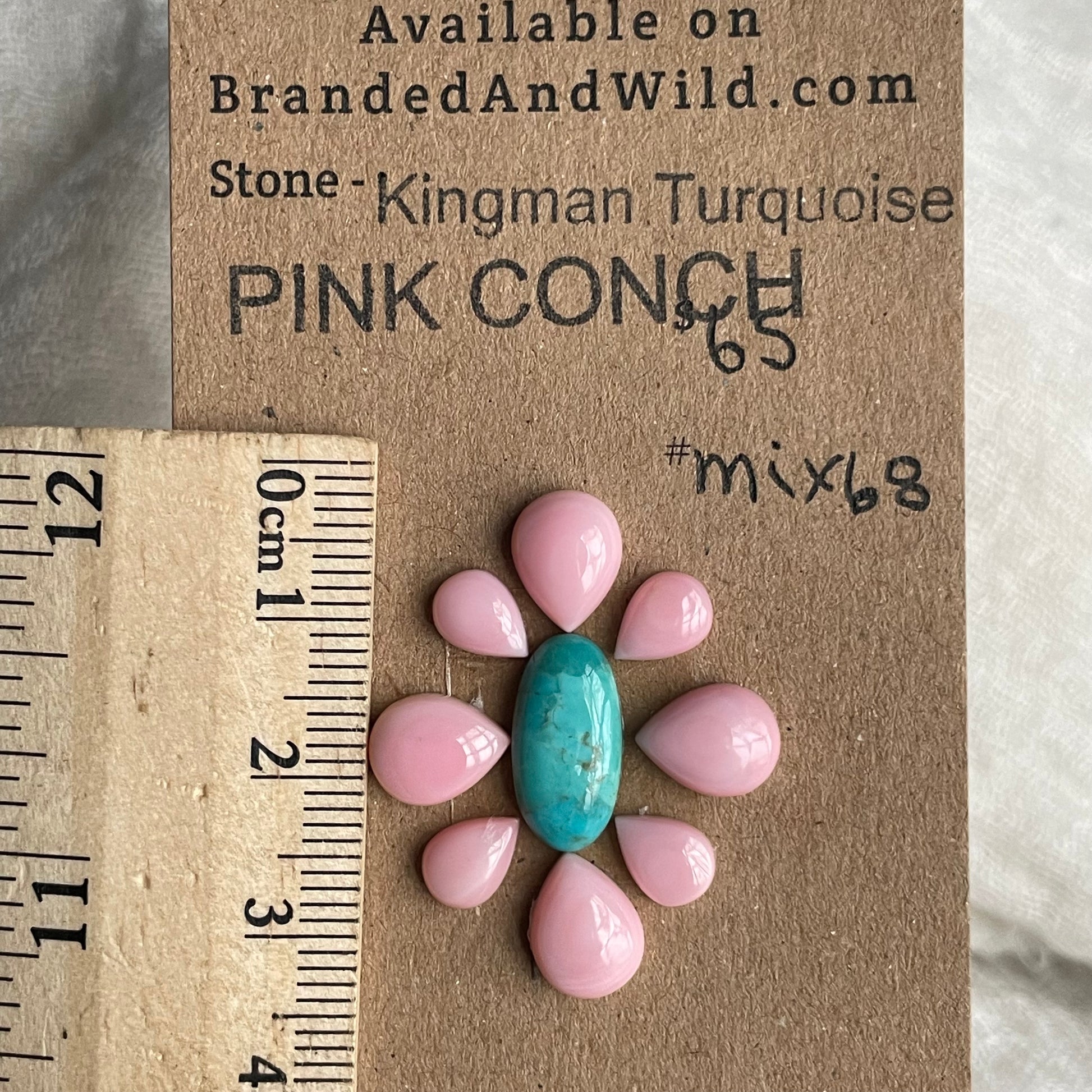 Kingman / Pink Conch Cabochon - Mix68 DEB4B7E9-7C41-452D-B1E1-68B6E16346E8 Brandedandwild.com