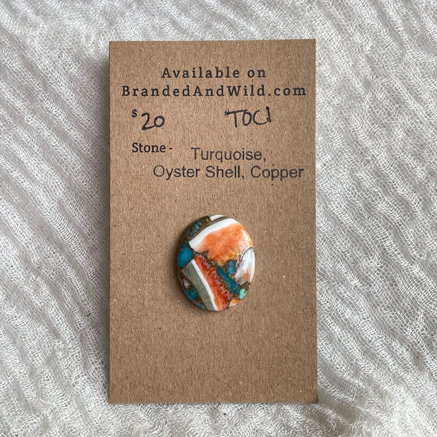 Turquoise, Oystershell, Copper Cabochon - TOC1 DED459C9-AEEE-41F2-B84E-0E3F67B13A38 Brandedandwild.com