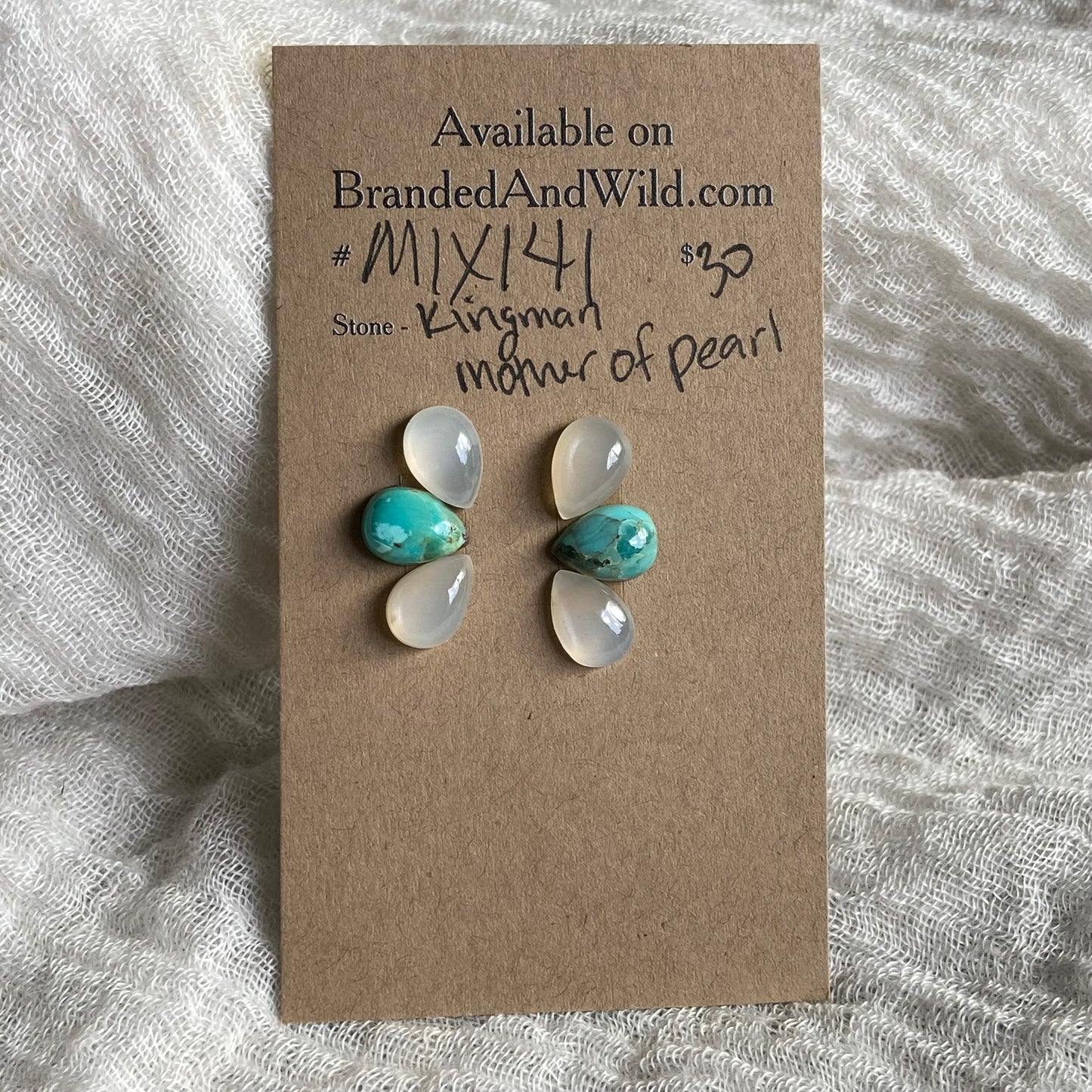 Mother of Pearl / Kingman Cabochon - Mix141 DED62E86-15DA-4612-9E48-CEF17FA10C6F Brandedandwild.com