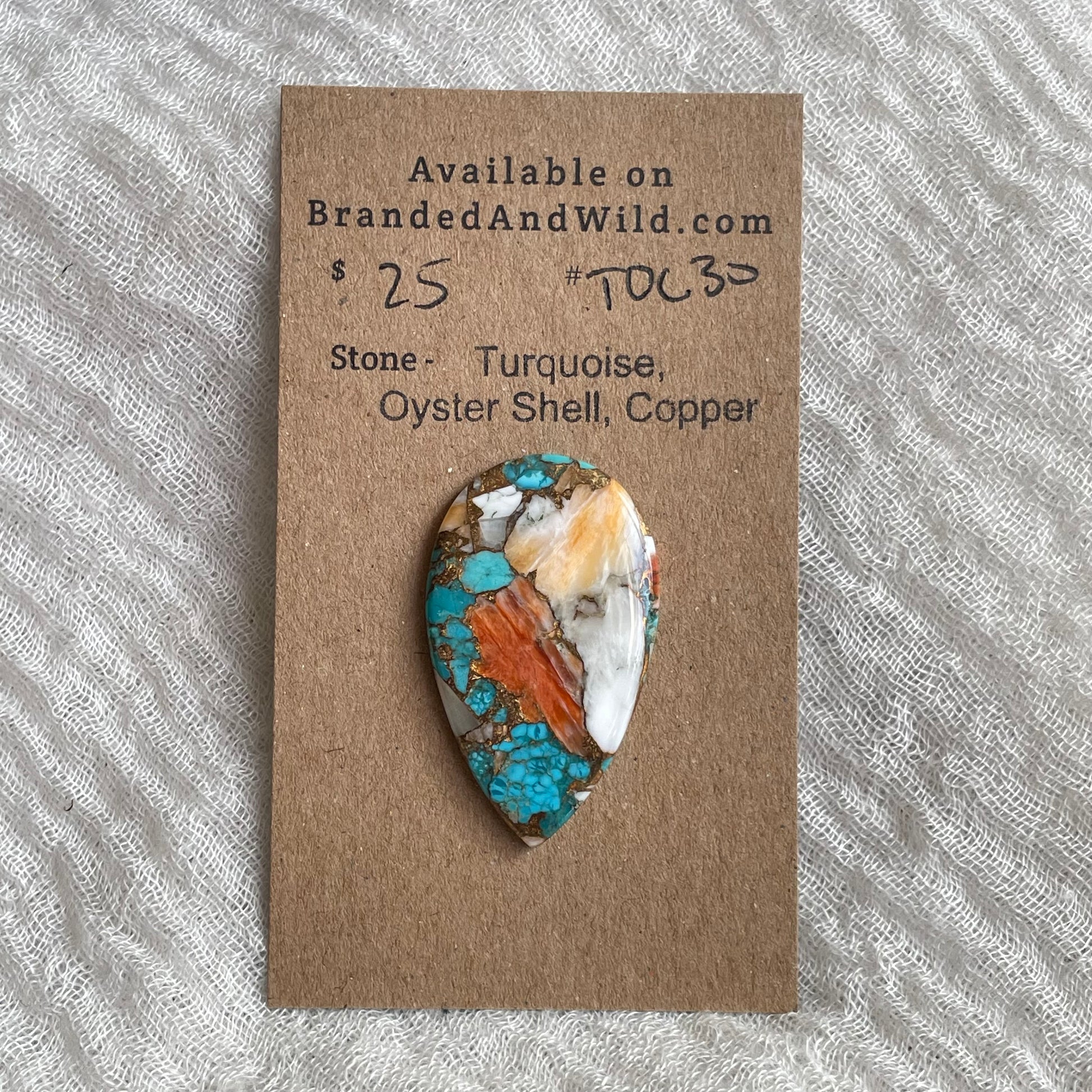 Turquoise, Oystershell, Copper Cabochon - TOC30 DF135497-C092-40C8-84A5-B11A9D09471F Brandedandwild.com