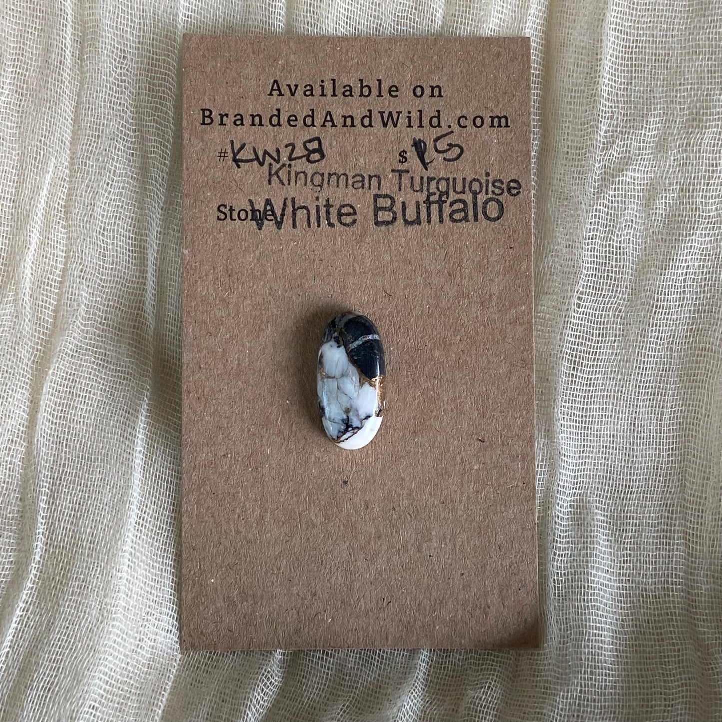Kingman Turquoise, White Buffalo, Copper Cabochon - KW28