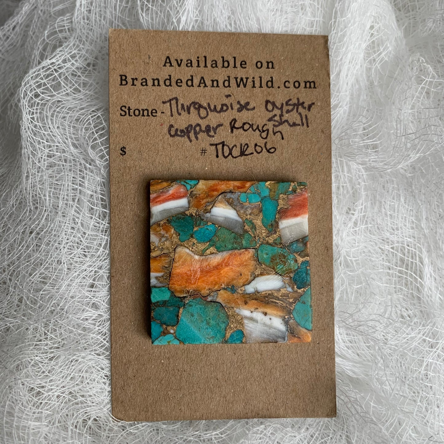 Turquoise Oyster Shell Copper Rough cabochon TOCR06