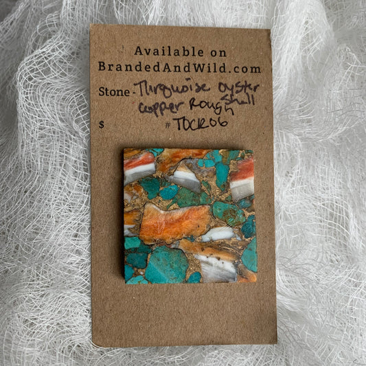 Turquoise Oyster Shell Copper Rough cabochon TOCR06
