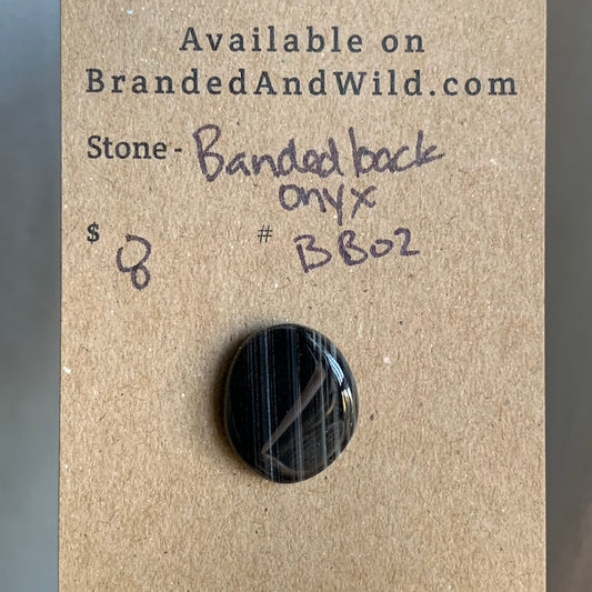 Banded Black Onyx Cabochon - BB02