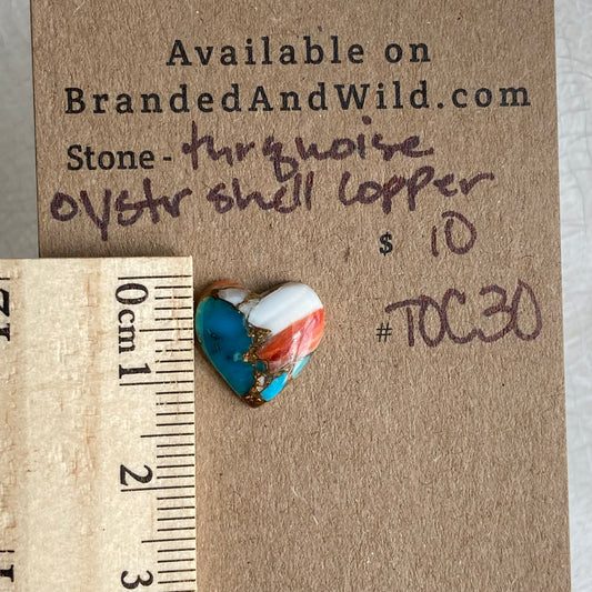 Turquoise, Oystershell, Copper Cabochon - TOC30