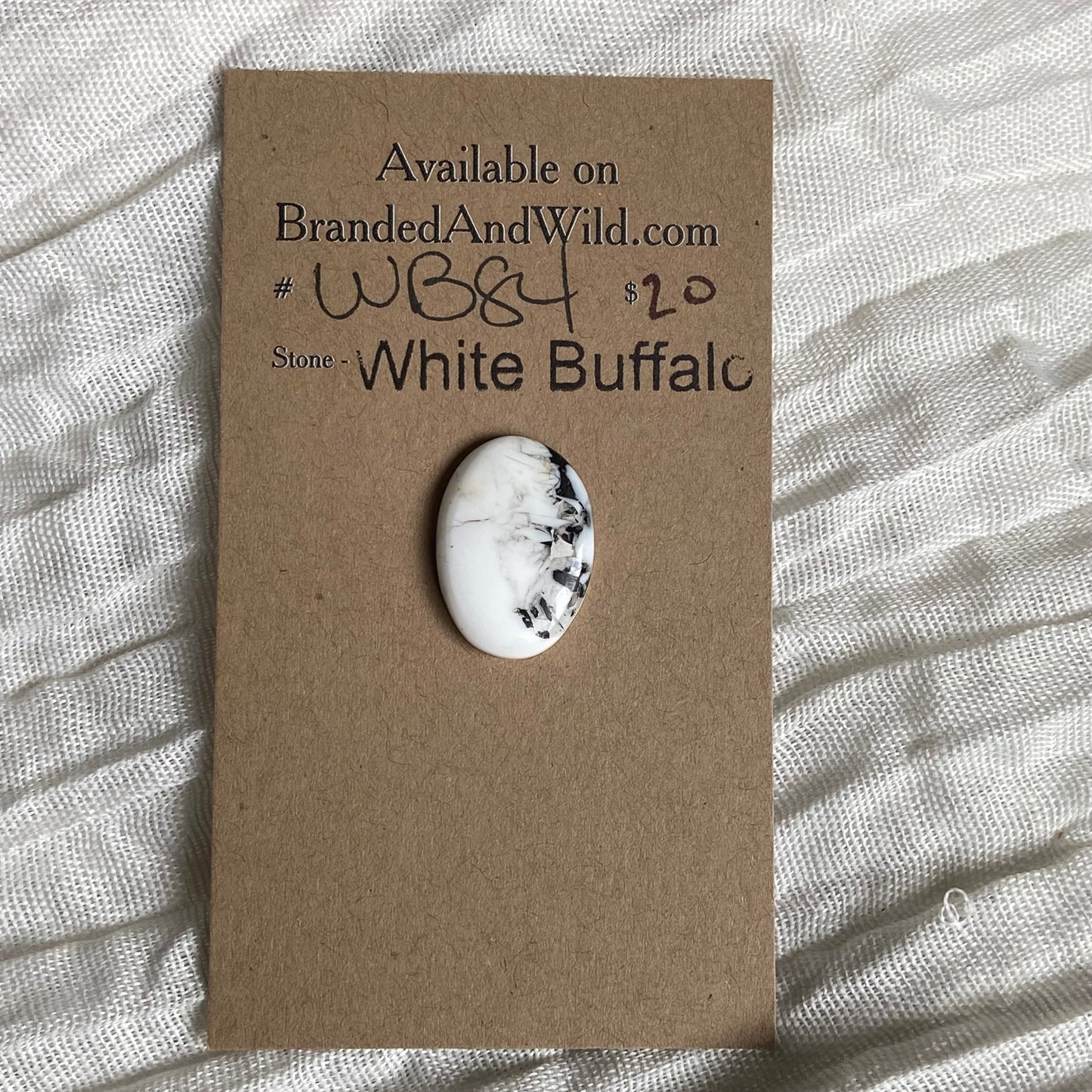White Buffalo Cabochon - WB84 DFFD941A-90AE-4D4C-A170-A0E7434F43D9 Brandedandwild.com