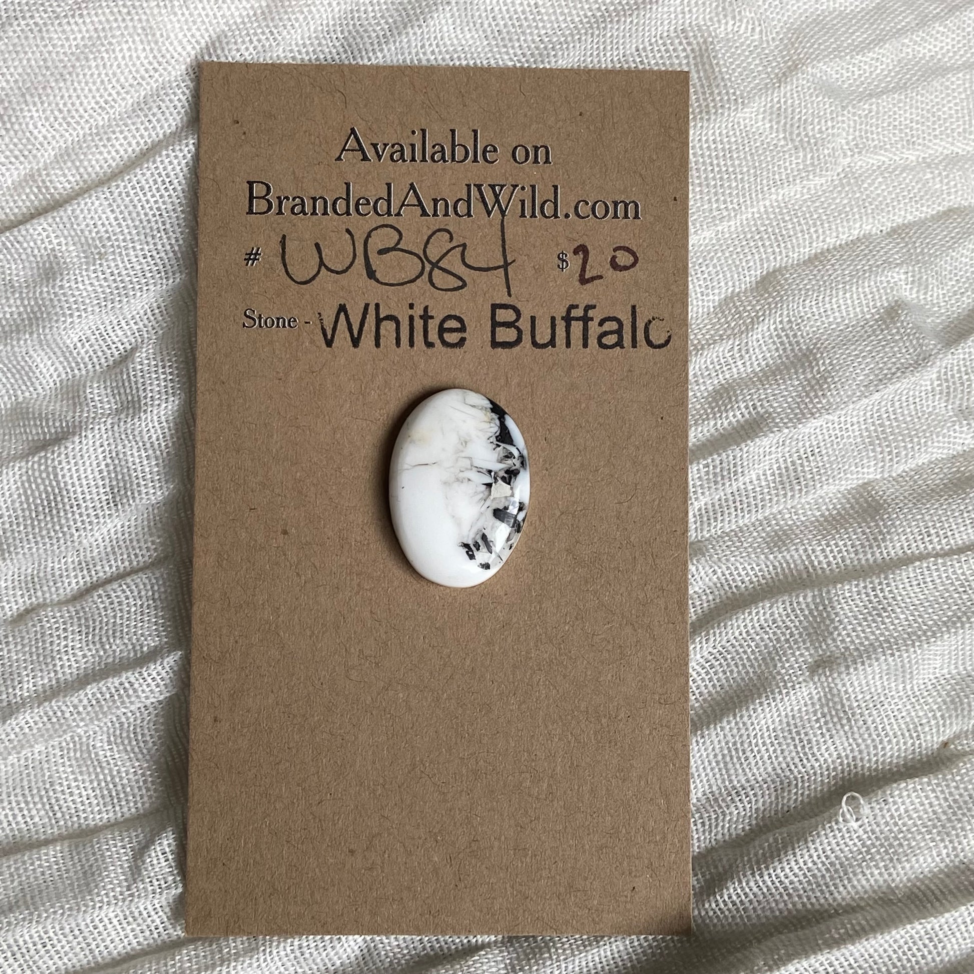 White Buffalo Cabochon - WB84 DFFD941A-90AE-4D4C-A170-A0E7434F43D9 Brandedandwild.com