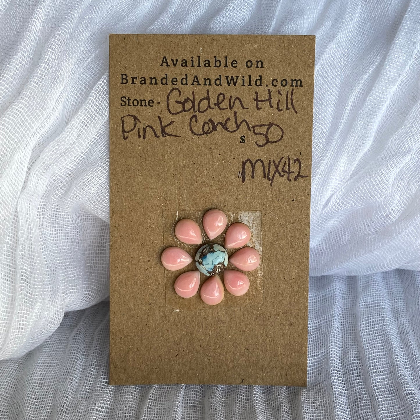 Golden Hill/Pink Conch Cabochon - Mix42