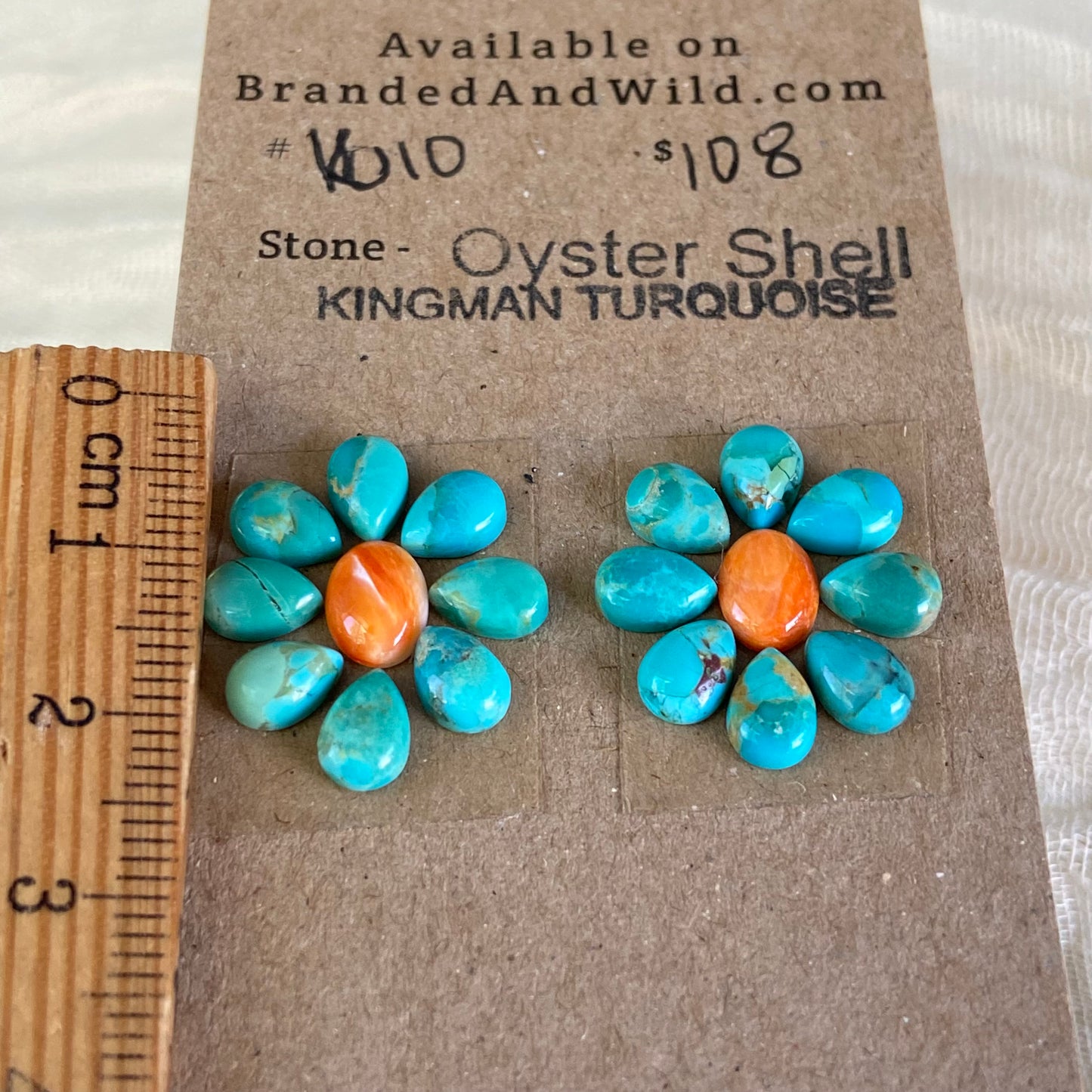 Oystershell / Kingman Turquoise Cabochon - K004 E024CA53-E887-44E4-B63A-EB6BAD186AE8 Brandedandwild.com