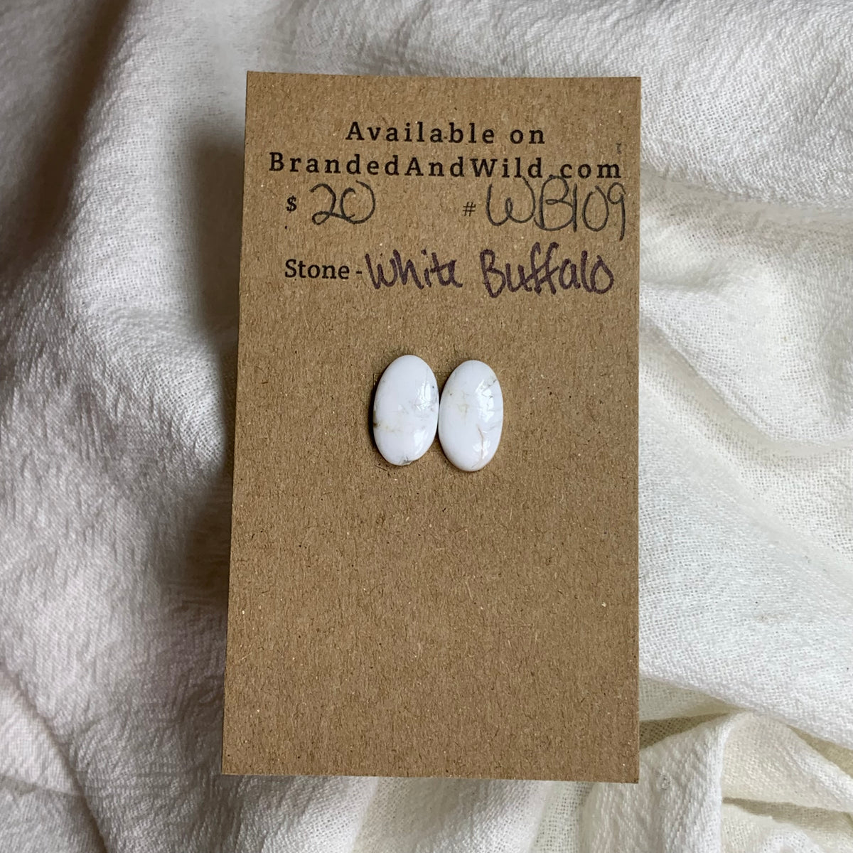 White Buffalo Cabochon - WB109 E03E3A5B-0591-4B49-A30E-EA74DA137C79 Brandedandwild.com