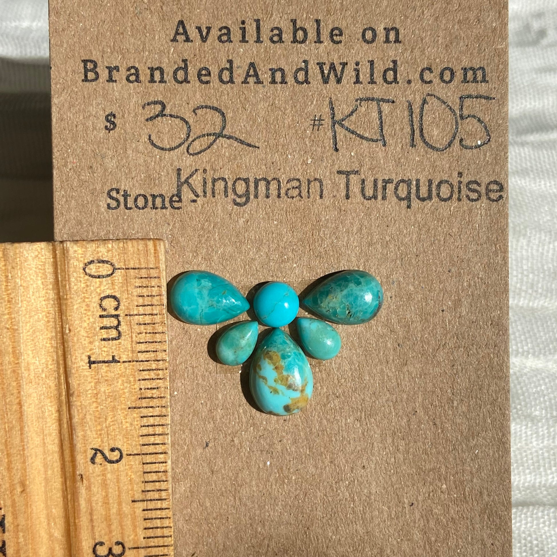 Kingman Turquoise Cabochon - KT105 E04748E7-7C75-49DF-95B4-BAD37BAD0D3A Brandedandwild.com
