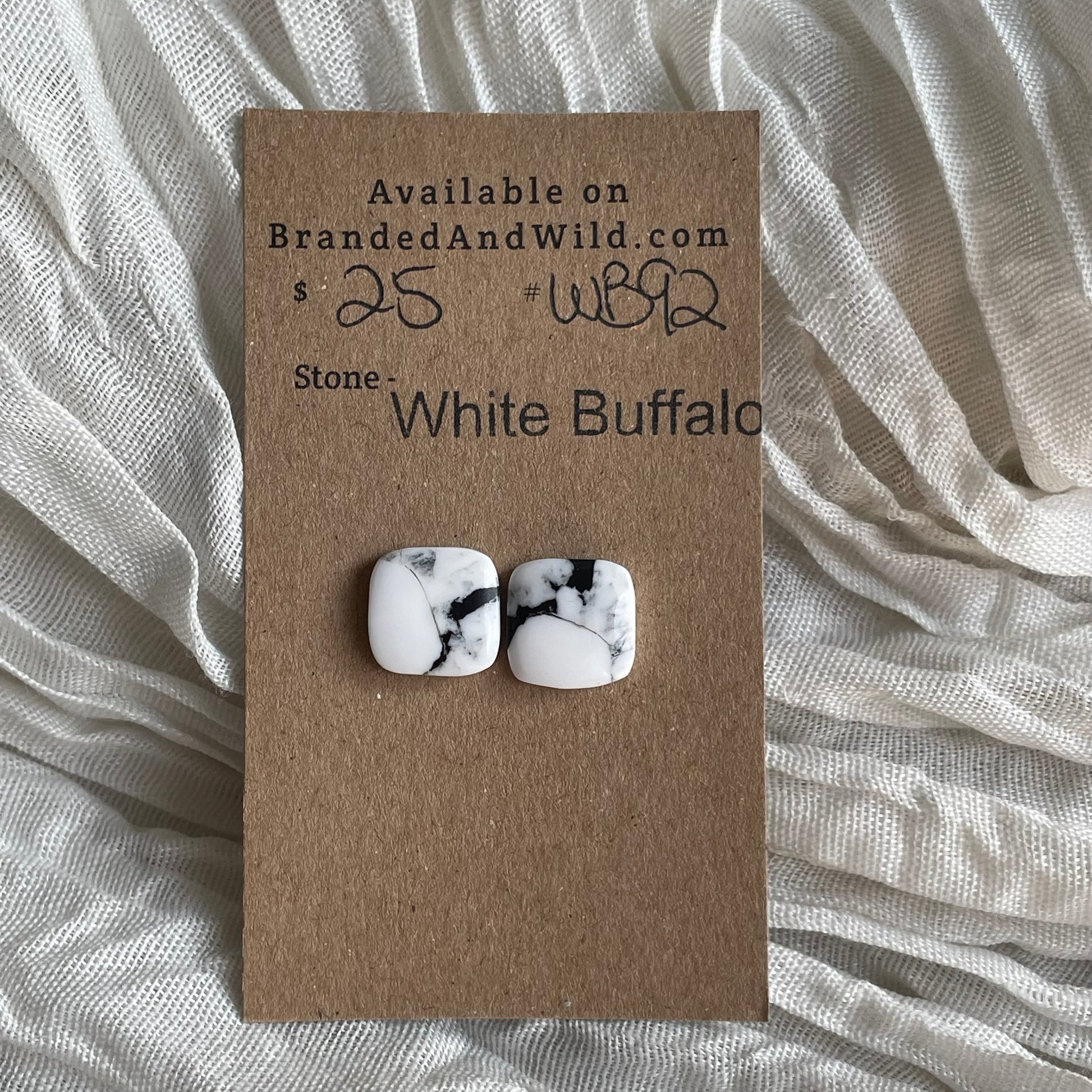 White Buffalo Cabochon - WB92 E050A093-9696-42FF-AB79-3DBDEAAF46DA Brandedandwild.com