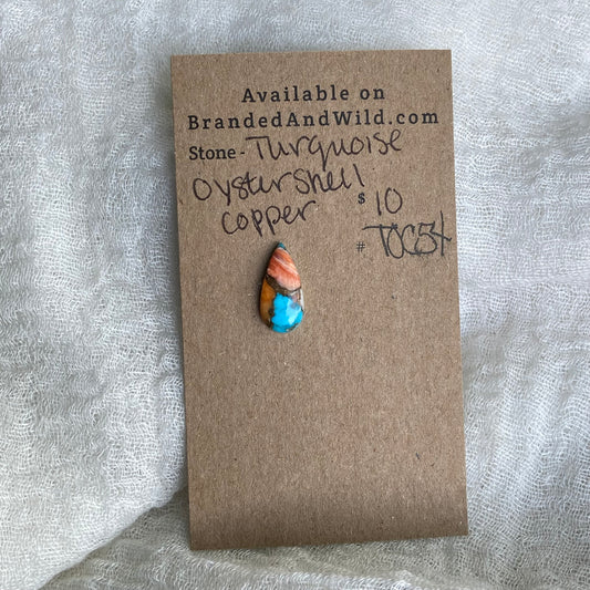 Turquoise, Oystershell, Copper Cabochon - TOC54