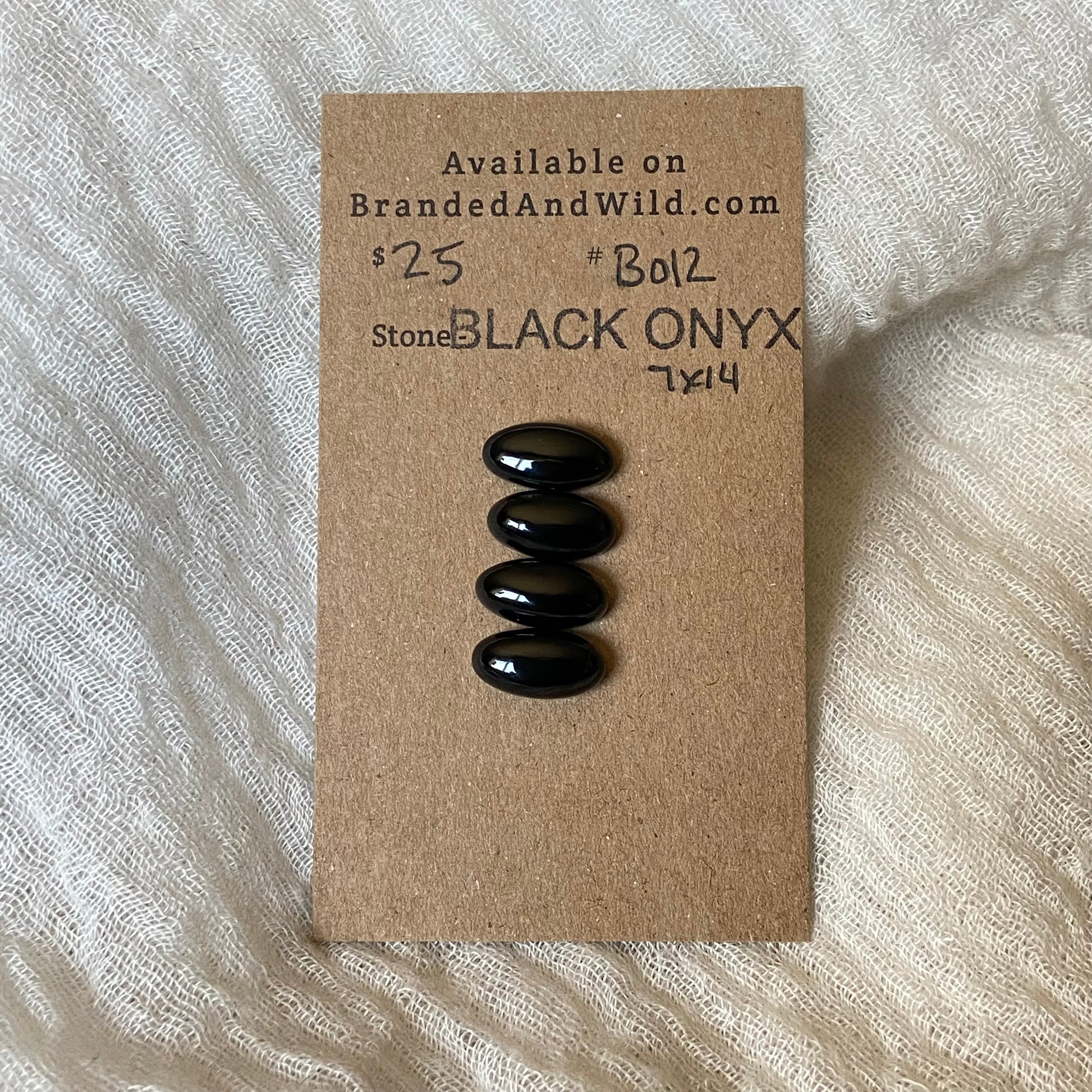 Black Onyx Cabochon - B012 E0A477D8-08E6-4B50-B353-34141D3DDD3C Brandedandwild.com