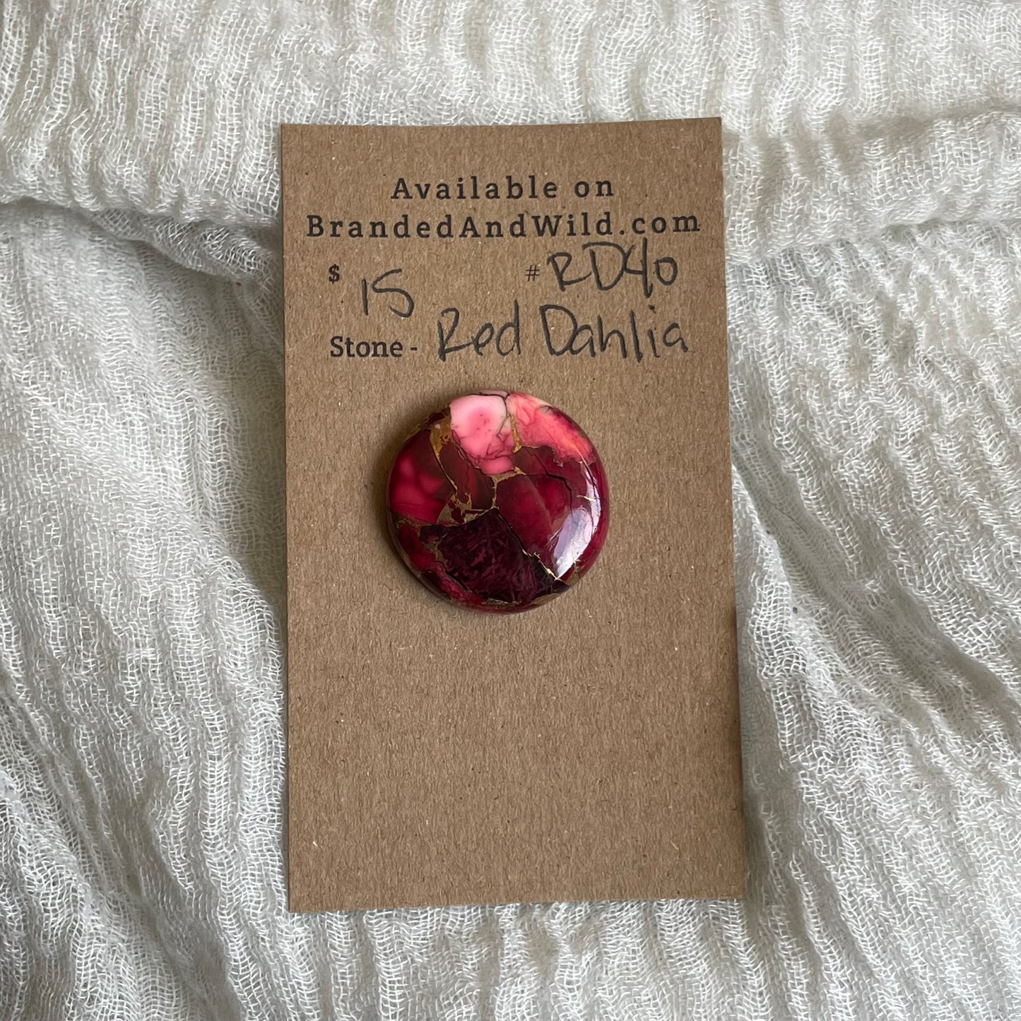 Red Dahlia Cabochon - RD40