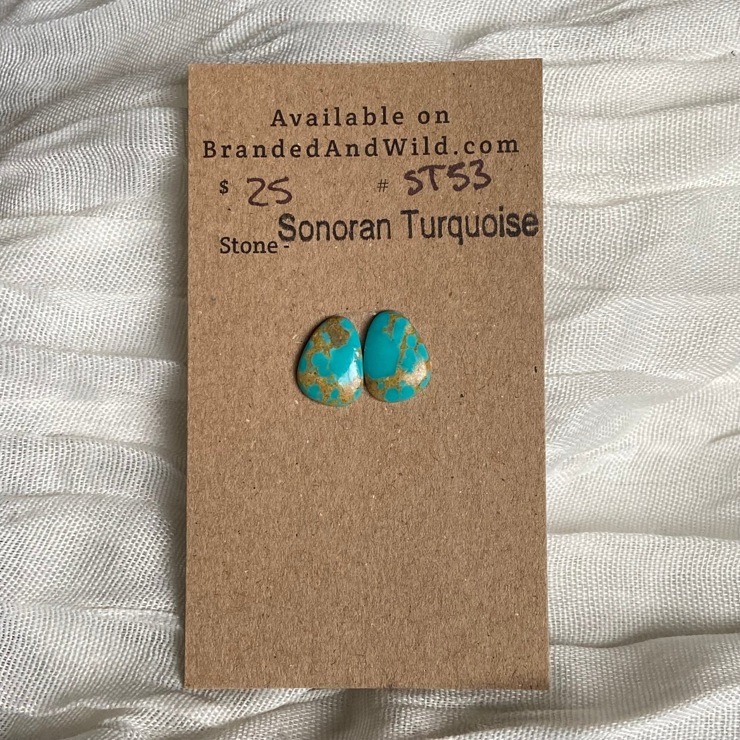 Sonoran Turquoise Cabochon - ST53 E0DAEB7E-F1F1-4EE6-BC27-A03A9A40A9B2 Brandedandwild.com