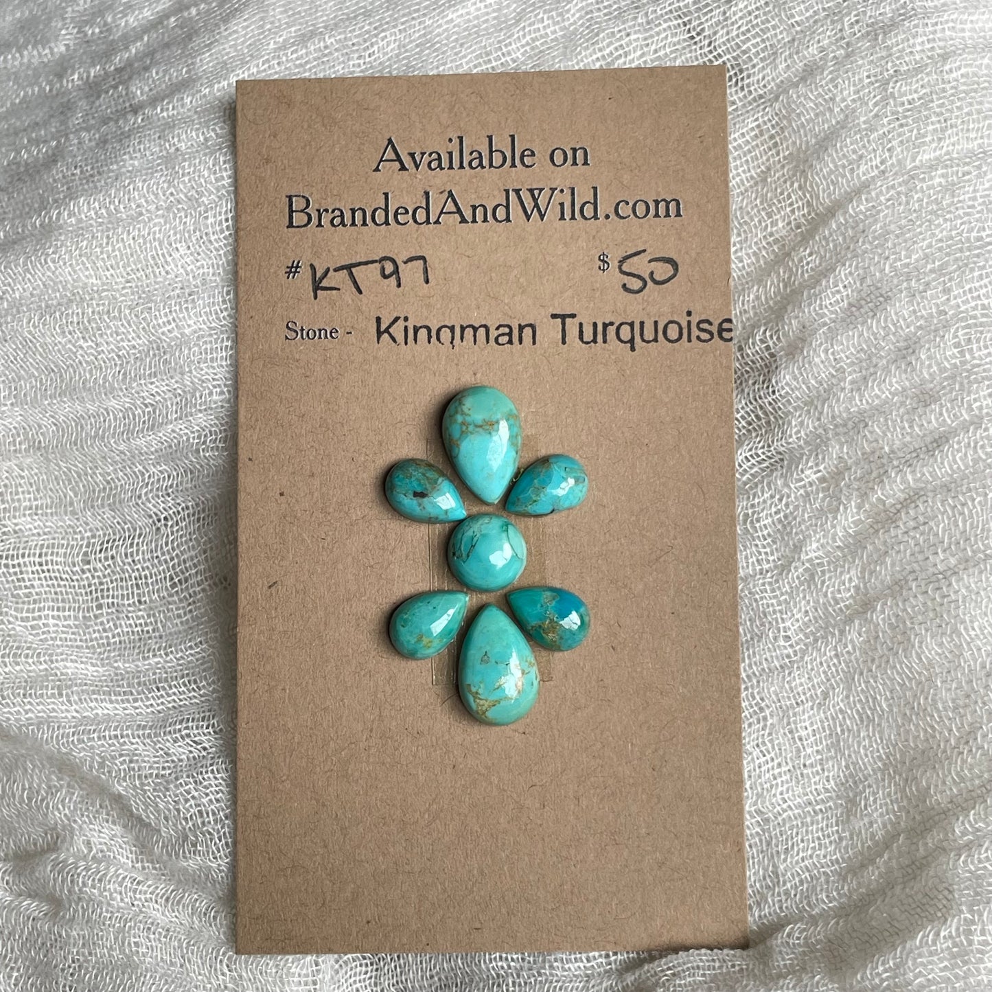 Kingman Turquoise Cabochon - KT97 E0EE1F41-9FA8-49BA-AFF0-6A54BF0E807F Brandedandwild.com