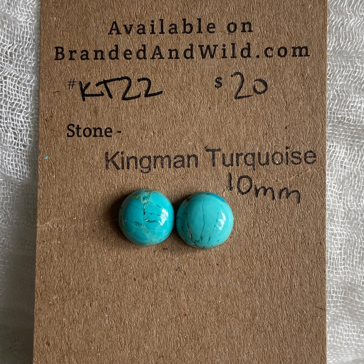 Kingman Turquoise Cabochon - KT22 E0F232E0-4F53-405F-912B-4DD5CF7512B6 Brandedandwild.com