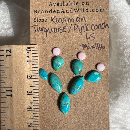 Kingman / Pink Conch Cabochon - Mix186 E10396E7-8D92-486E-BEE7-9210221D92C1 Brandedandwild.com