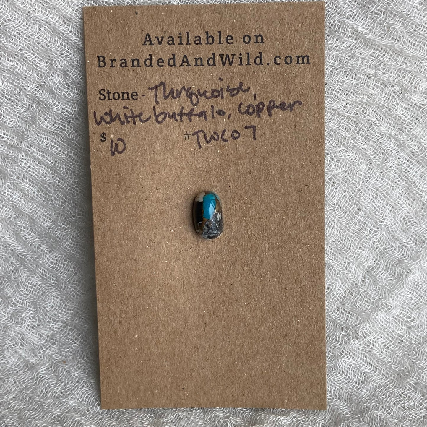 White Buffalo, Turquoise, Copper - Cabochon - TWC07