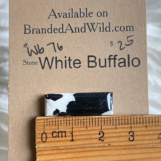 White Buffalo Cabochon - WB76 E1292844-3E68-448C-BF1A-F679D3596576 Brandedandwild.com