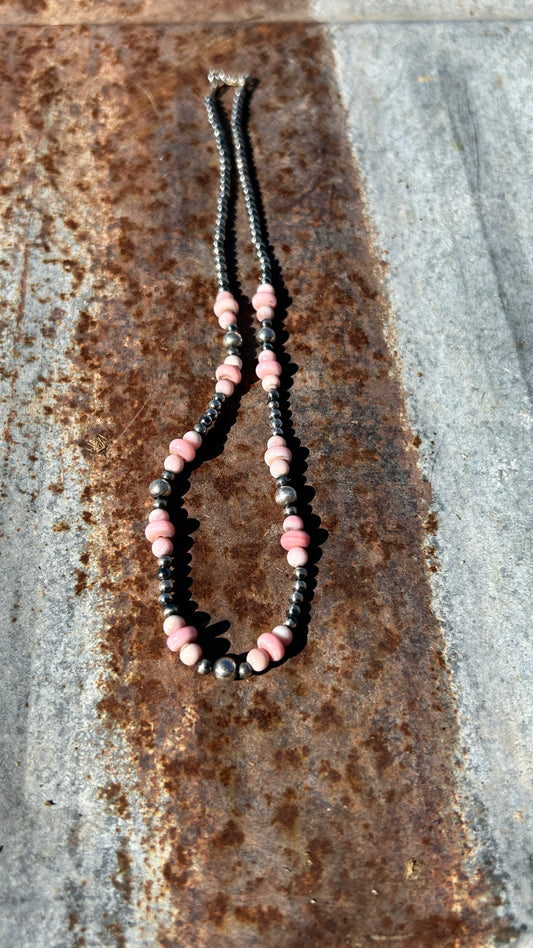 Pink Conch Navajo Pearl necklace