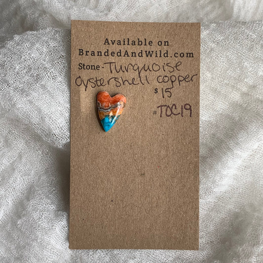 Turquoise, Oystershell, Copper Cabochon - TOC19