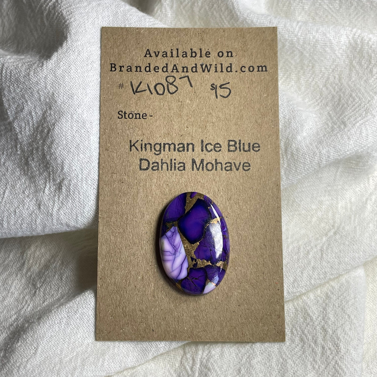 Kingman Ice Blue Dahlia Cabochon - KID87 E1A37AA0-F857-479D-8EA3-9D440363EC45 Brandedandwild.com