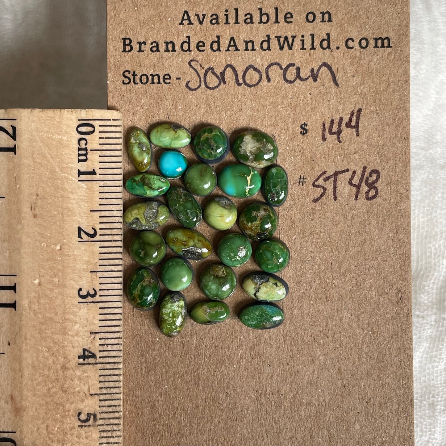 Sonoran Turquoise Cabochon - ST48 E1B8F8DA-0368-4B36-86C0-49ACECD8BAAB Brandedandwild.com