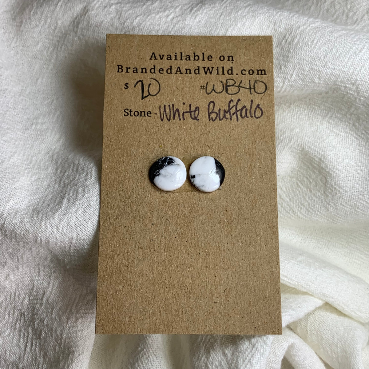 White Buffalo Cabochon - WB40 E1F05B6C-752B-4CEE-9FFB-5C603D0653F4 Brandedandwild.com