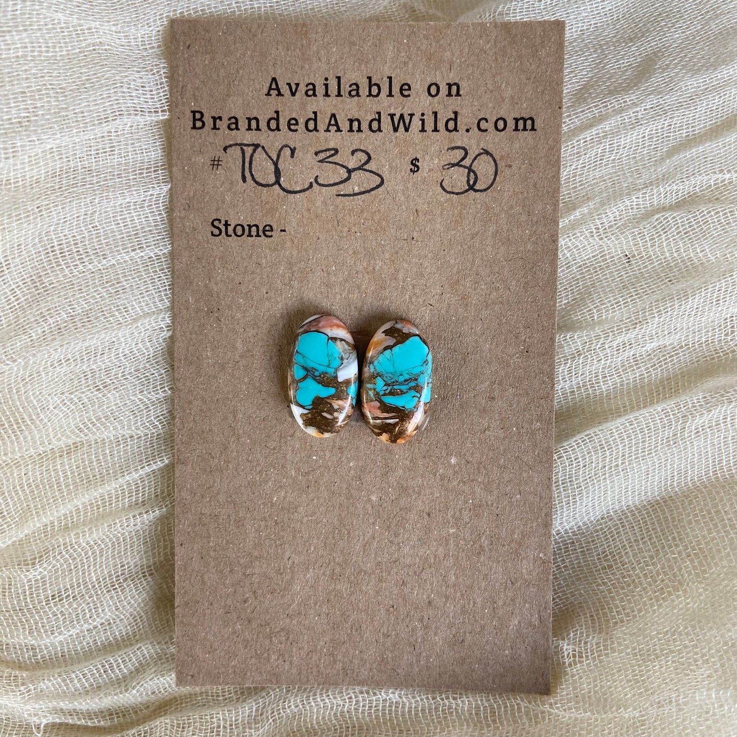 Turquoise, Oyster Shell, Copper Cabochon - TOC33 E20E0C80-EE9E-46C0-B0A9-959CCB019971 Brandedandwild.com