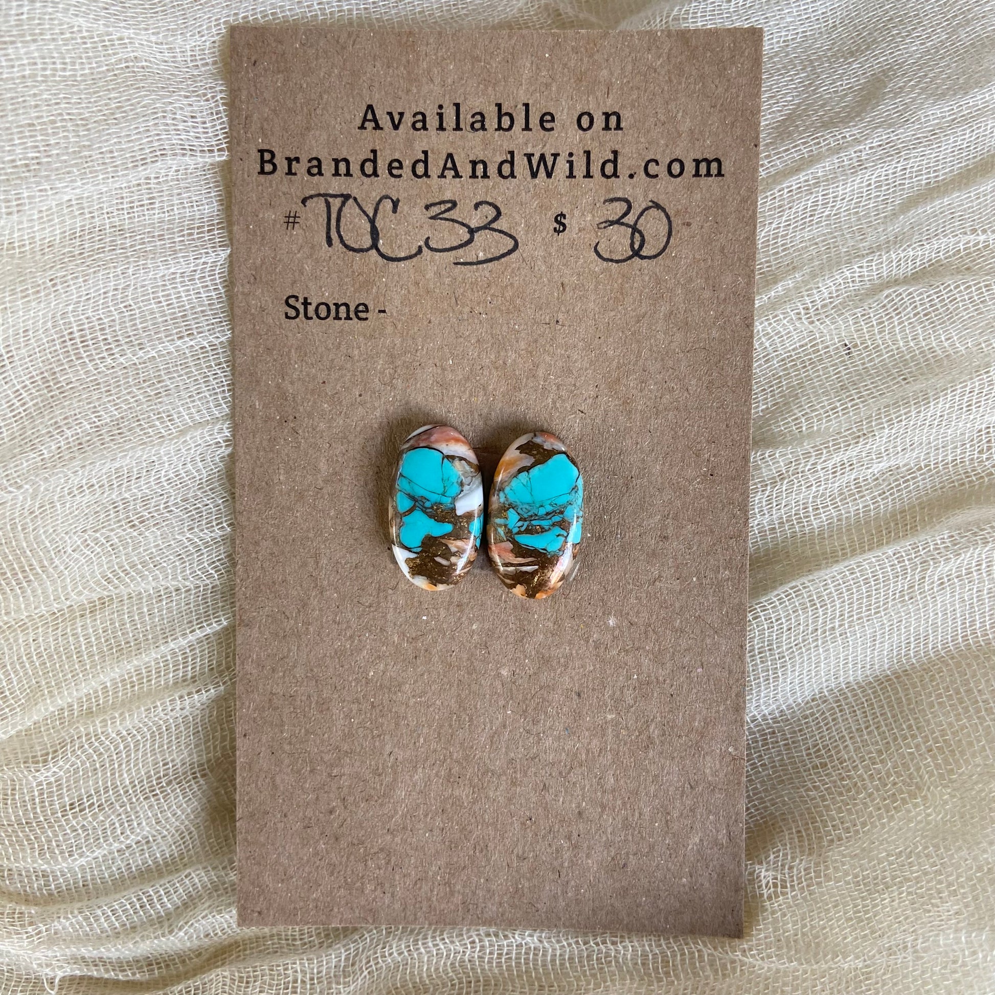 Turquoise, Oyster Shell, Copper Cabochon - TOC33 E20E0C80-EE9E-46C0-B0A9-959CCB019971 Brandedandwild.com
