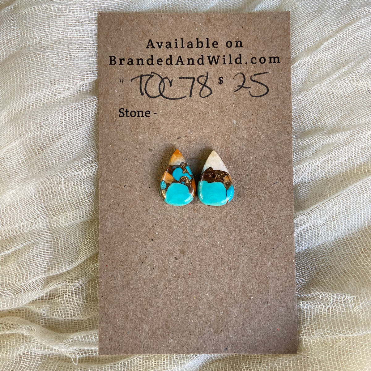 Turquoise, Oyster Shell, Copper Cabochon - TOC78 E21D1F52-A336-47E9-B0FA-41E2E45CF401 Brandedandwild.com