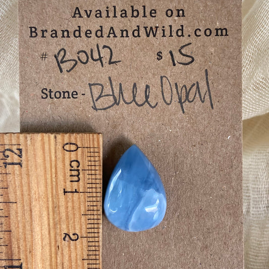 Blue Opal Cabochon - B042 E24891DB-008C-45A3-ACCD-E376D17F2B15 Brandedandwild.com