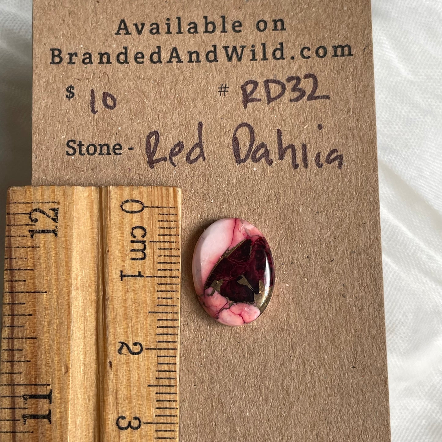 Red Dahlia Cabochon - RD32 E2680AE5-D4FD-4403-9B46-7F2A60C7FB8B Brandedandwild.com