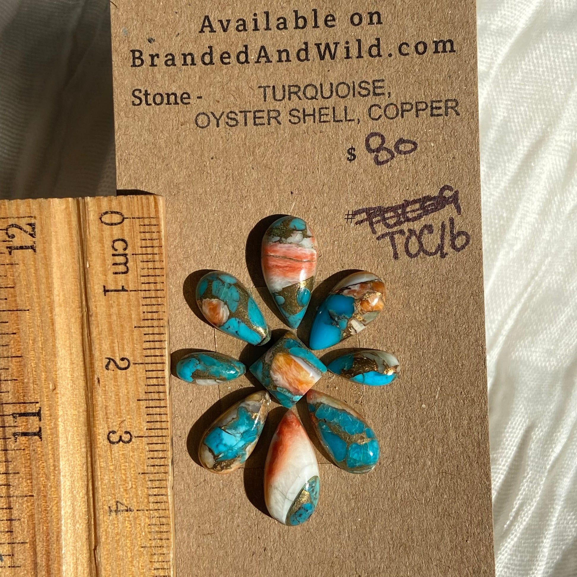 Turquoise, Oystershell, Copper Cabochon - TOC16 E2B7AC01-045F-416E-9CB7-D36374A31E62 Brandedandwild.com