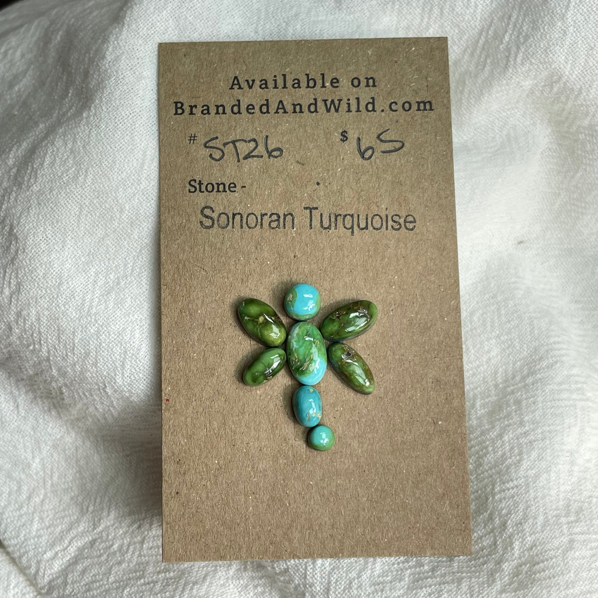 Sonoran Turquoise Cabochon - ST26 E2C070C5-625E-46EE-A4B1-FF2DBD42ACA0 Brandedandwild.com