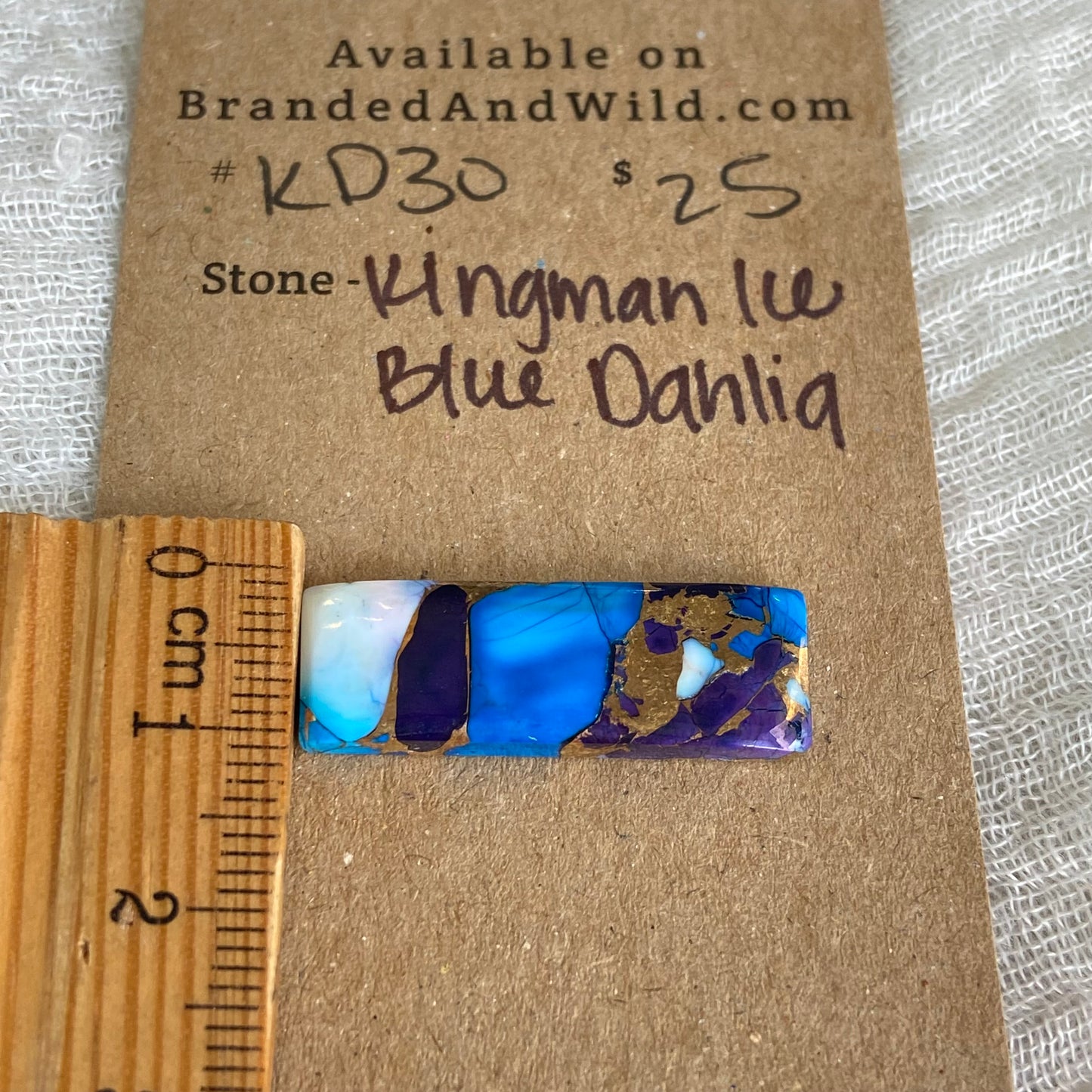 Kingman Ice Blue Dahlia Cabochon - KD30