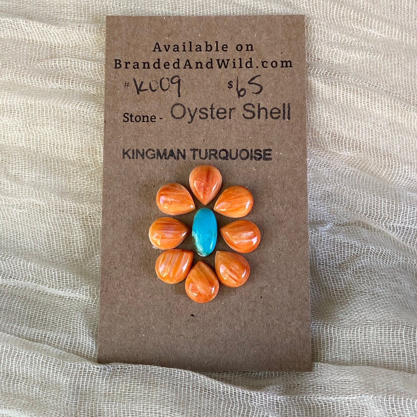 Oystershell / Kingman Turquoise Cabochon - K009 E2DCD6A6-DC26-4403-A335-479EB64C3D8D Brandedandwild.com