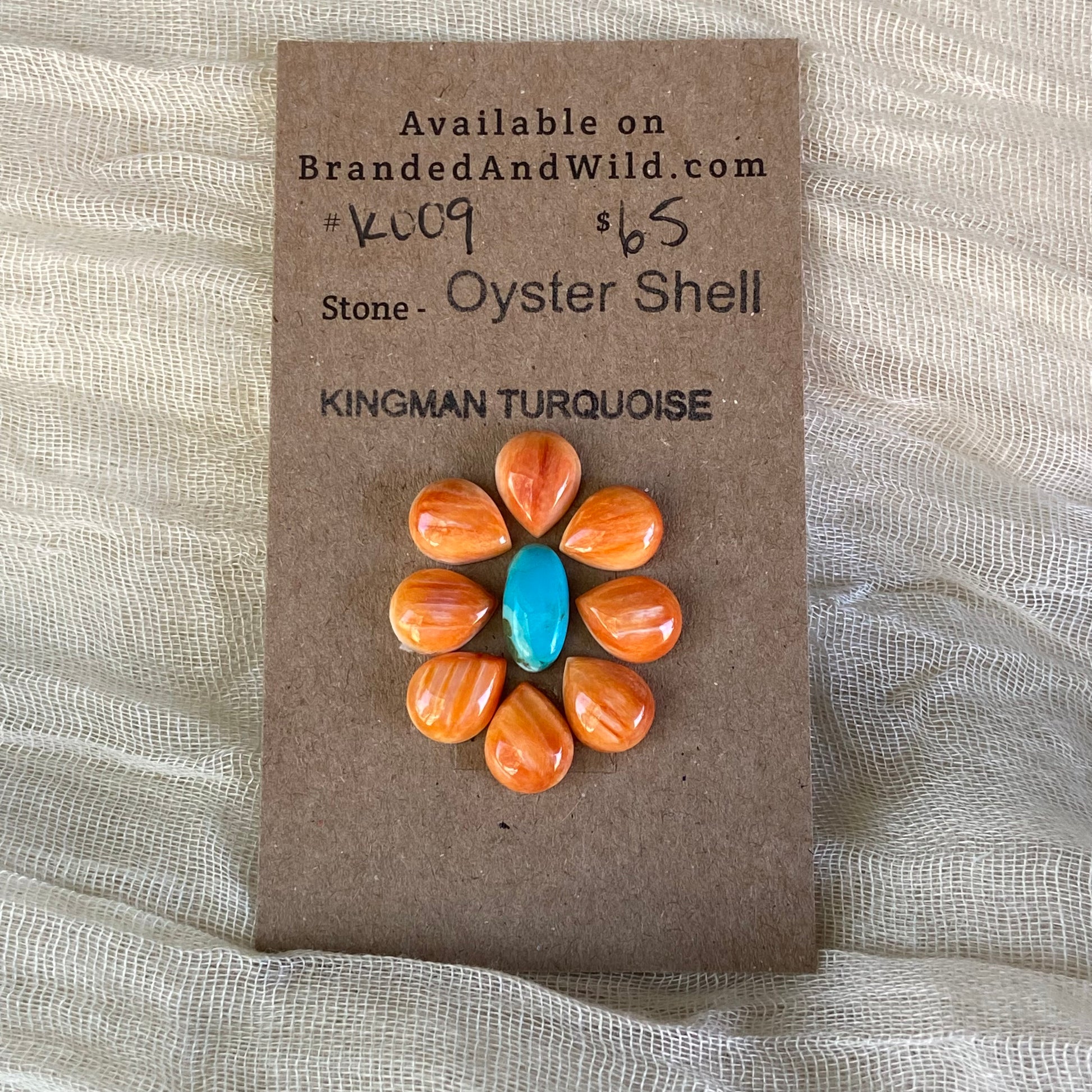 Oystershell / Kingman Turquoise Cabochon - K009 E2DCD6A6-DC26-4403-A335-479EB64C3D8D Brandedandwild.com